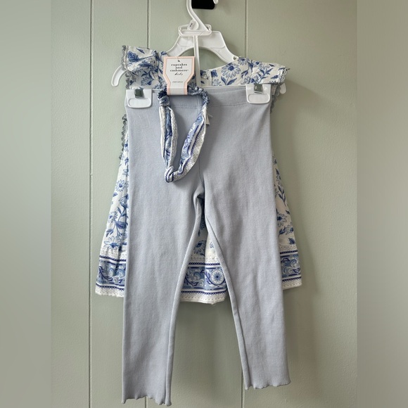 Cupcakes and Cashmere Blue Floral Dress Set With Pants - Picture 4 of 6